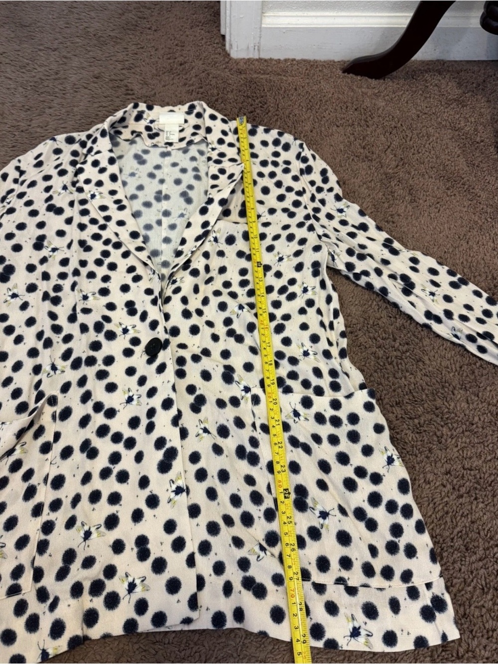 Anna Glover x H&M Moth Print Lightweight Blazer Suit Jacket Size 8 - Picture 8 of 9